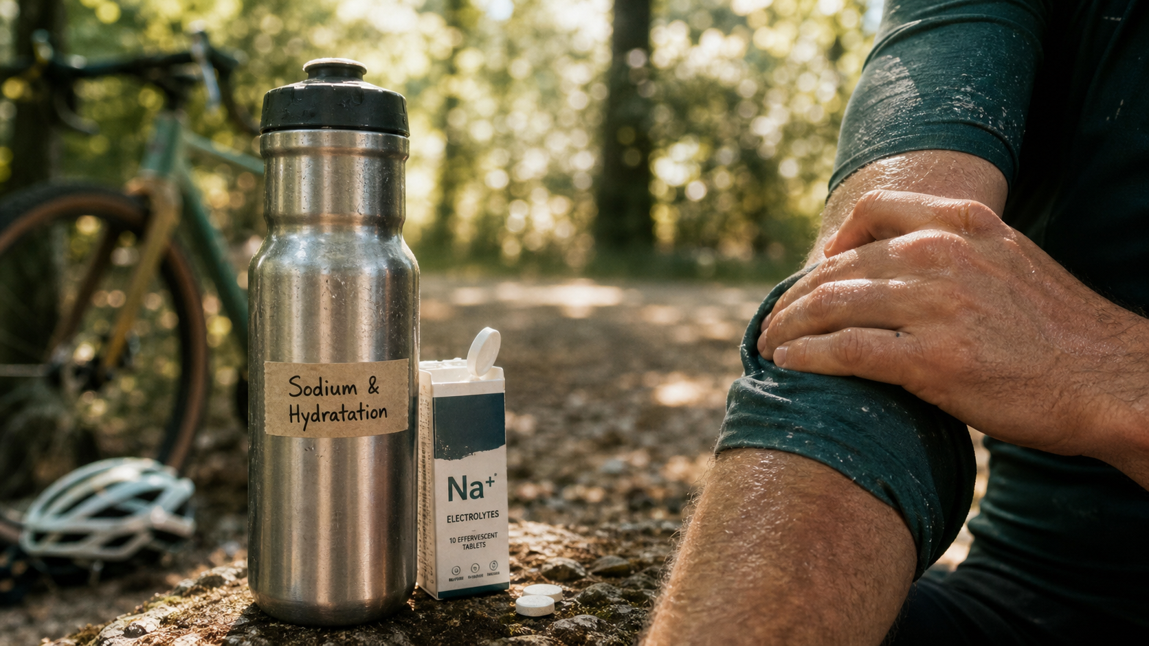 Electrolytes sodium sport : gourde et pastilles avant, pendant, après l’effort