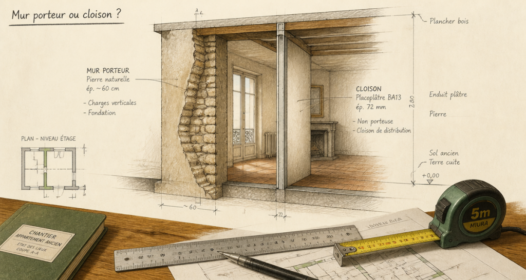 comment reconnaitre un mur porteur coupe technique