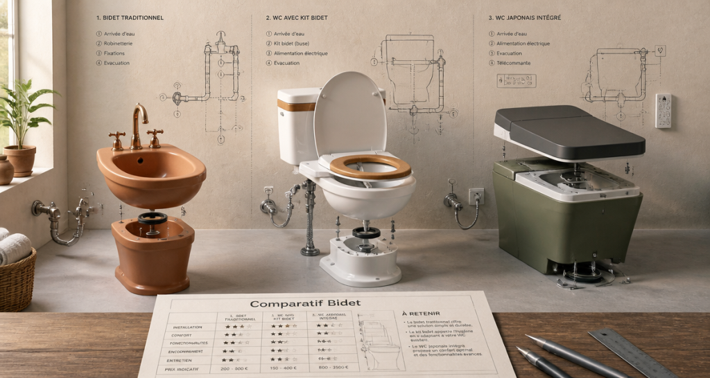 Comparatif bidet toilet bidet en salle de bain moderne
