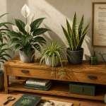 plantes d'interieur depolluante sur meuble en salon