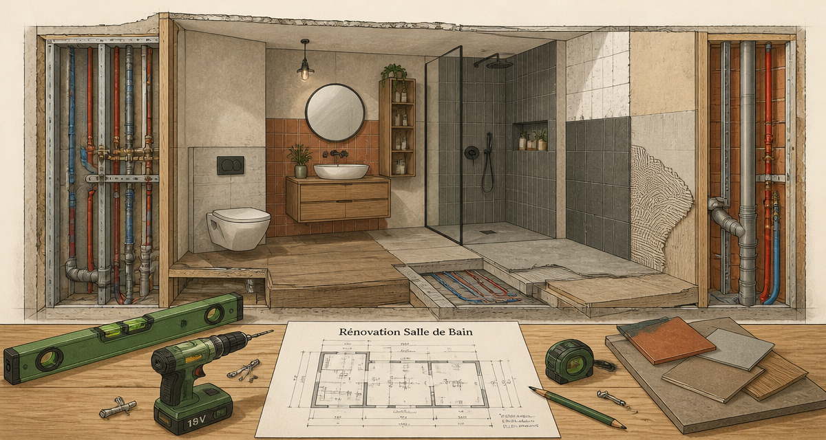 renover une salle de bain illustration technique