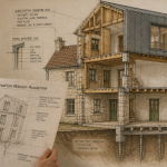 surélévation maison ancienne coupe technique ossature bois
