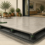 carrelage terrasse moderne posé sur plots réglables