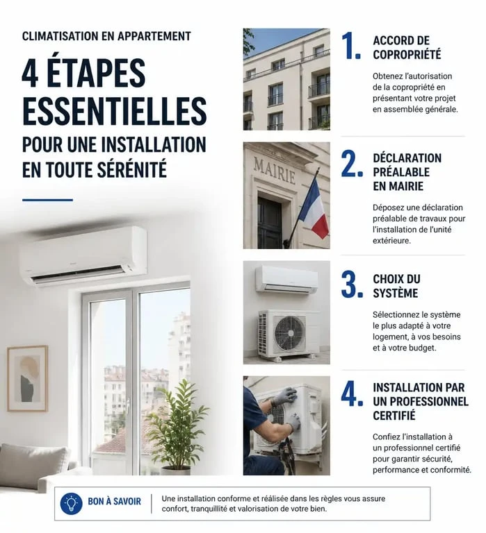 Étapes clés pour l'installation d'une climatisation en appartement
