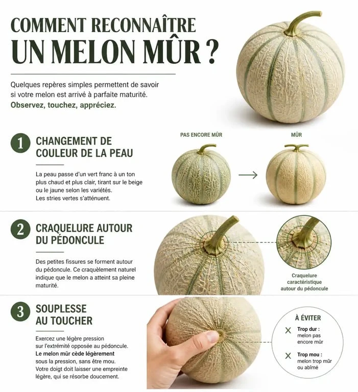 Signes de maturité pour savoir quand cueillir un melon au jardin