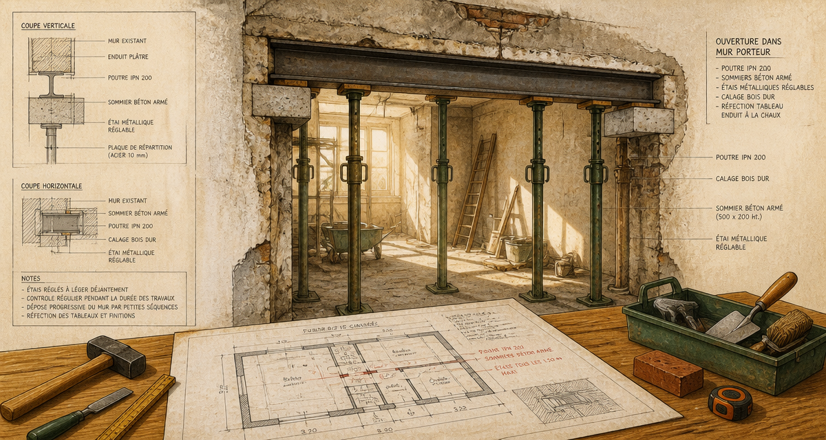 Ouverture mur porteur IPN prix chantier