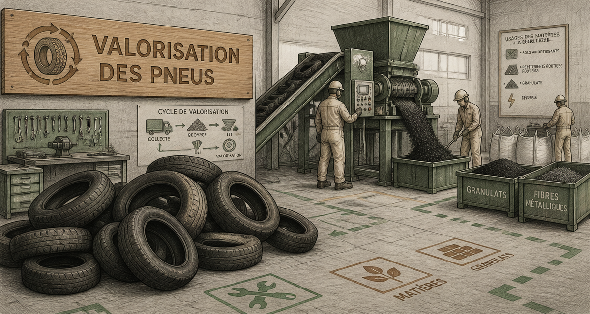 Recycler les pneus usagés dans un atelier