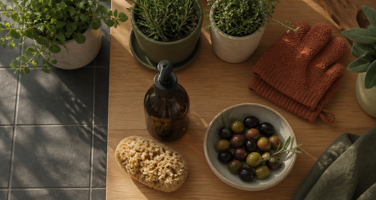 utilisation du savon noir flacon éponge olives cuisine