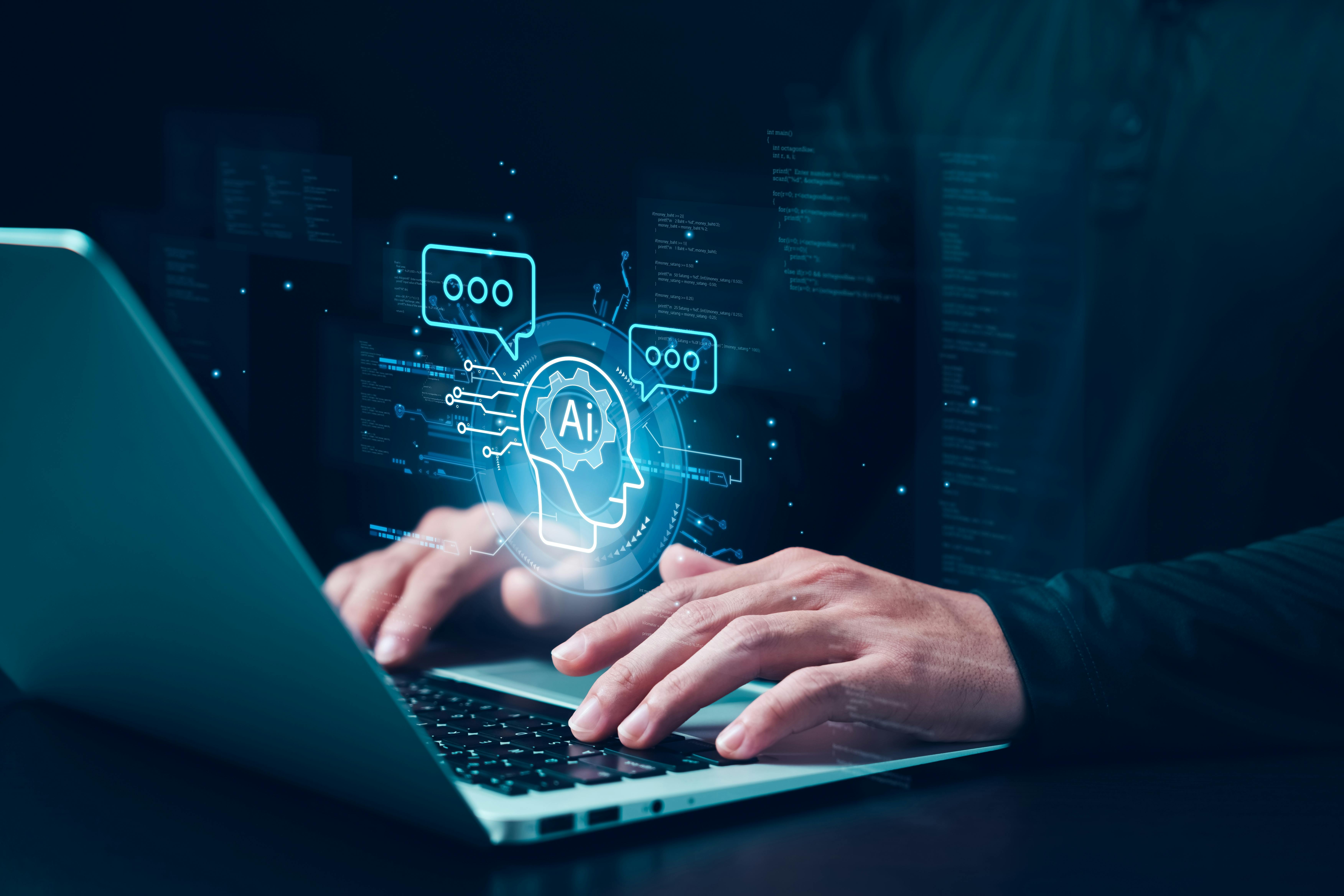 homens usando IA em um computador