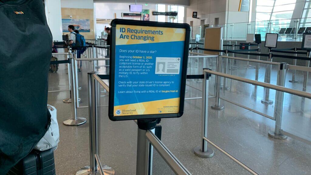 Sign that explains the ID requirements are changing.