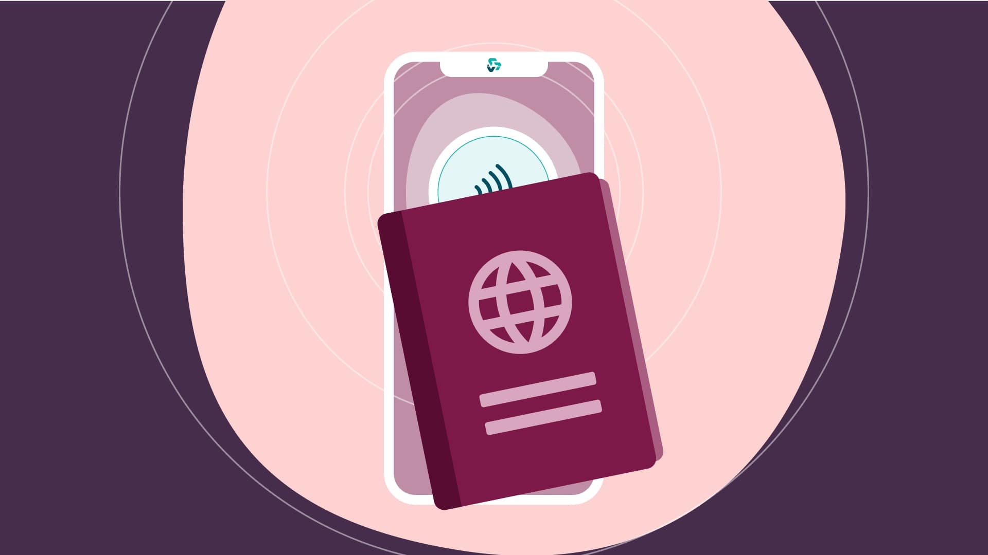 Passport and smartphone graphic