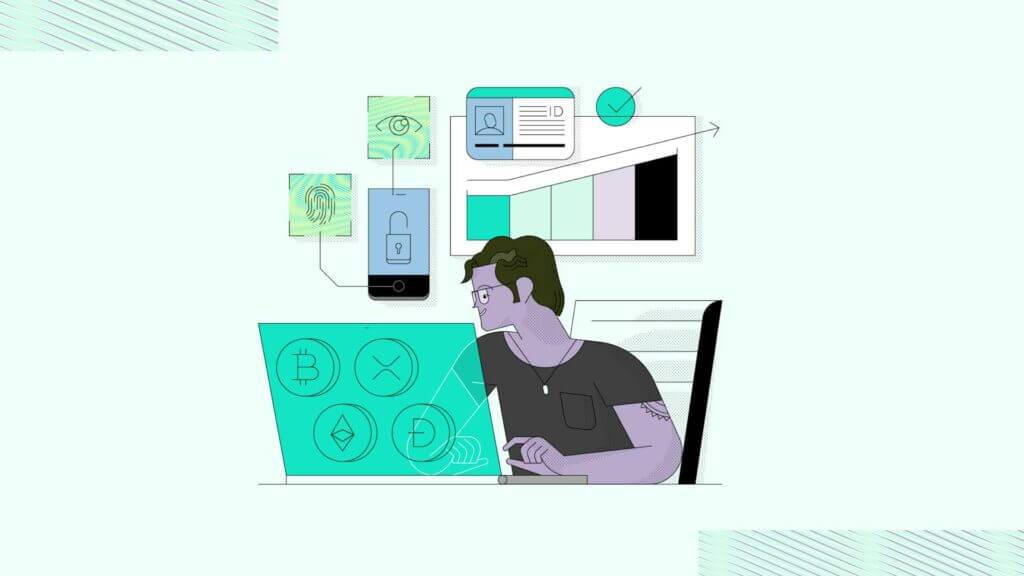 Illustration of people using technology