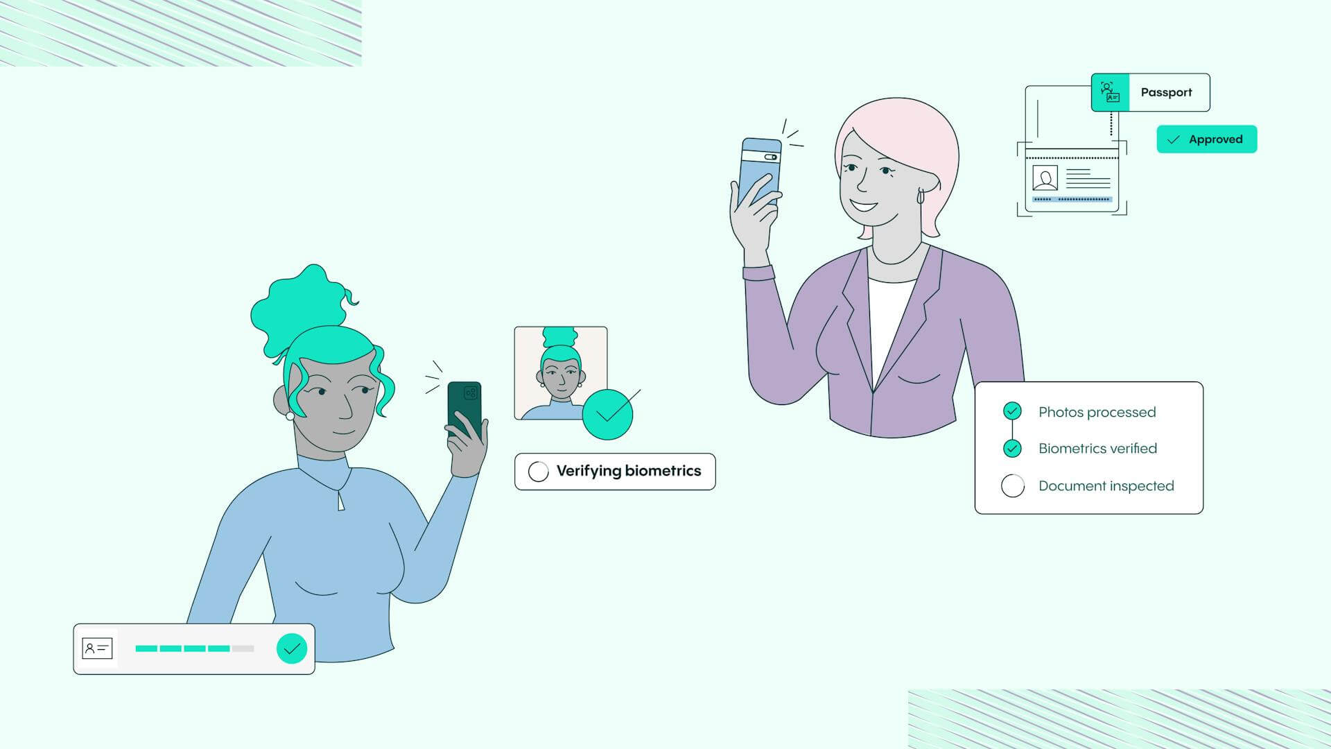 Illustration of people using technology