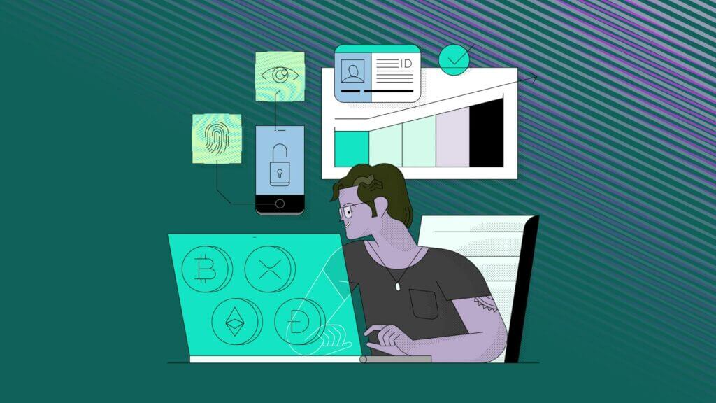 Illustration of people using technology