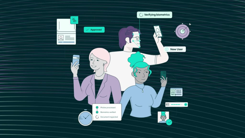 Illustration of people using technology