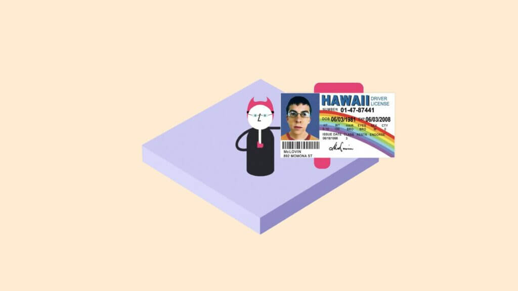 McLovin fake ID graphic