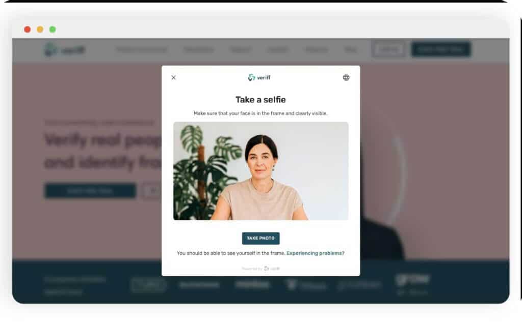 In-context verification on Veriff