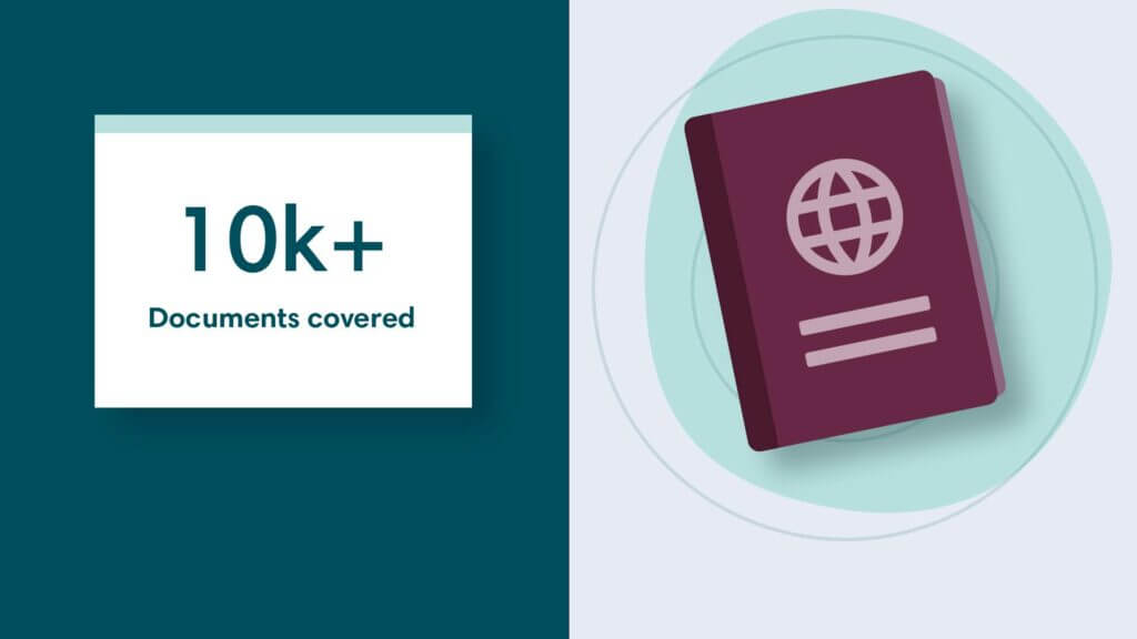 A header image announcing over 10,000 documents in our database.