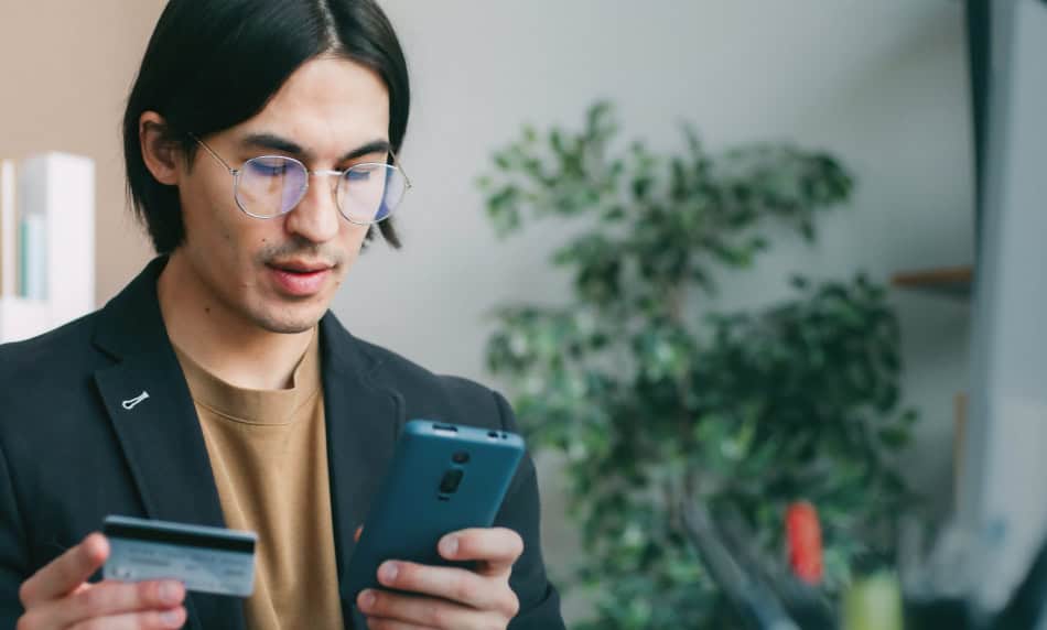 a man holding a phone