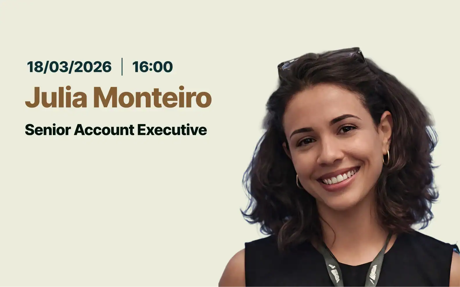 Professional profile with event details