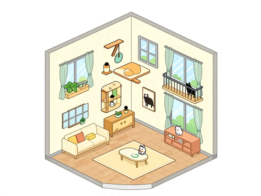 plan appartement zones sécurisées chat d'appartement