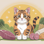 BARF chaton scène stylisée aliments crus