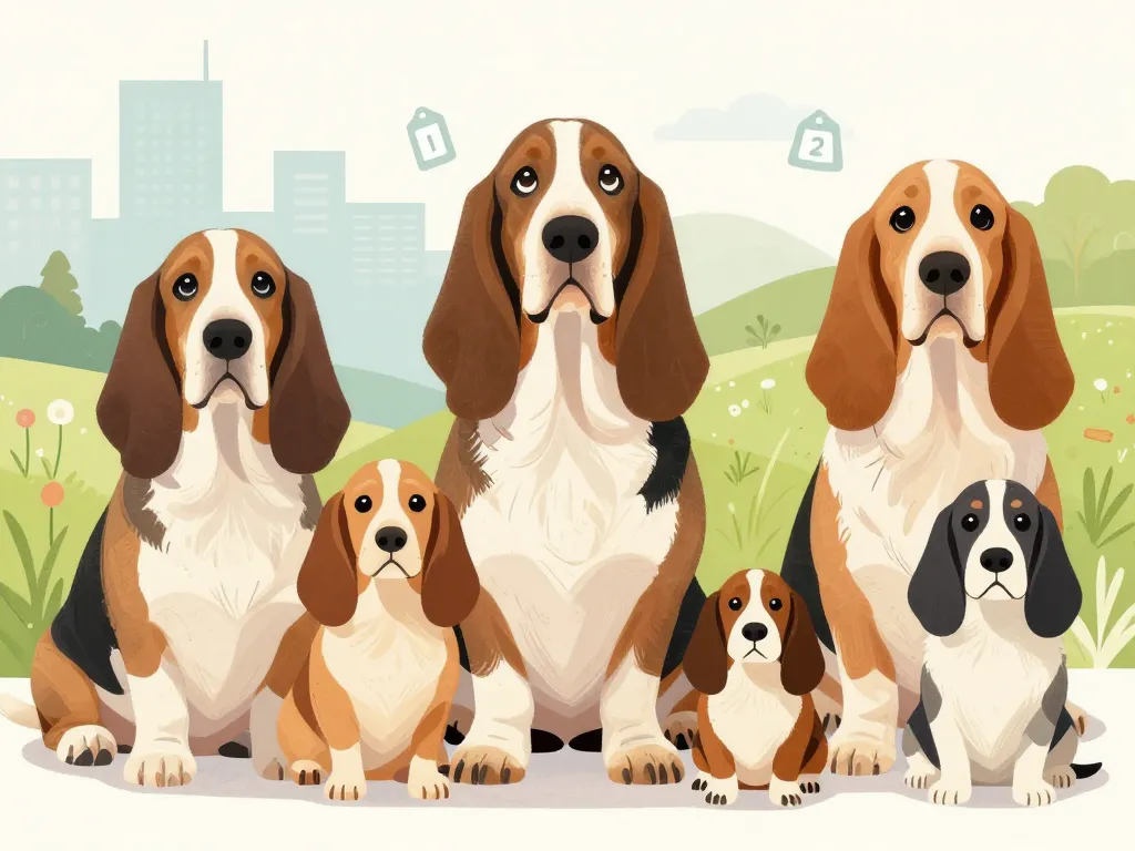 Différents basset hound prix selon âge et variété