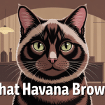 Chat Havana brown élégant yeux verts illustration vectorielle