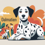 Dalmatien caractère, chien élégant au centre d’une scène de famille