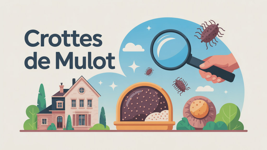 illustration moderne crottes de mulot détection nettoyage prévention maison