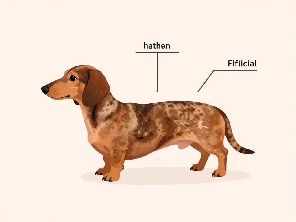 aspect physique teckel arlequin poil ras diagramme