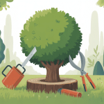 Illustration centrale montrant quand et comment tailler les muriers avec outils