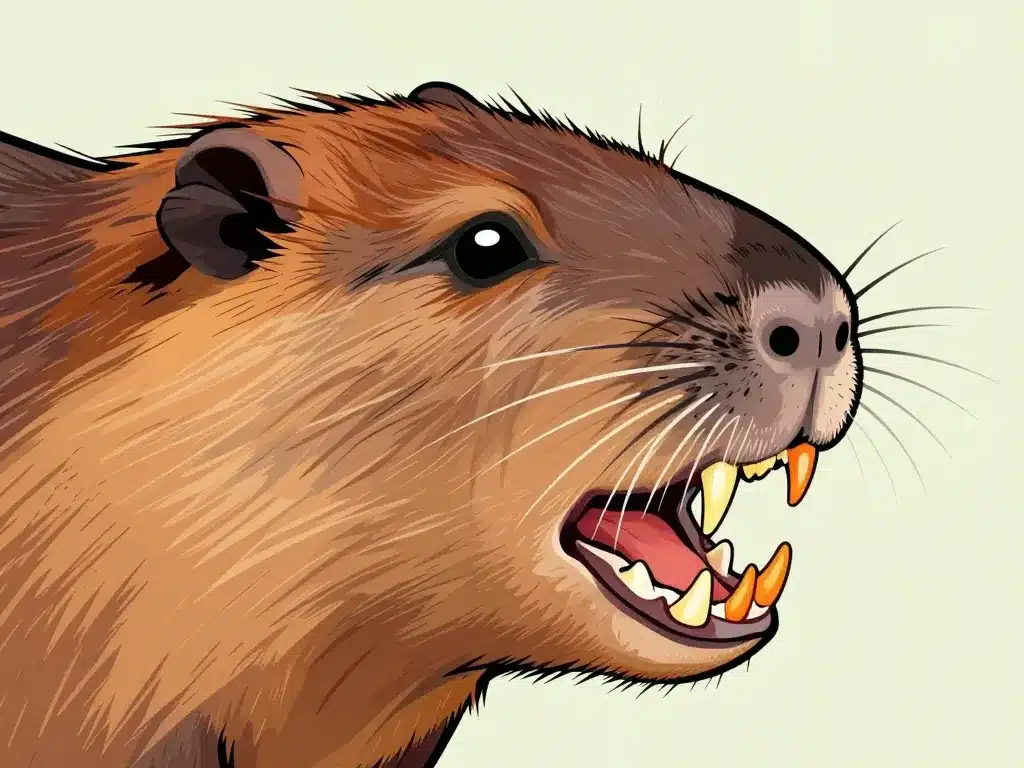 Schéma ragondin dent anatomie orange