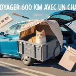 faire 600 km avec un chat en voiture illustration