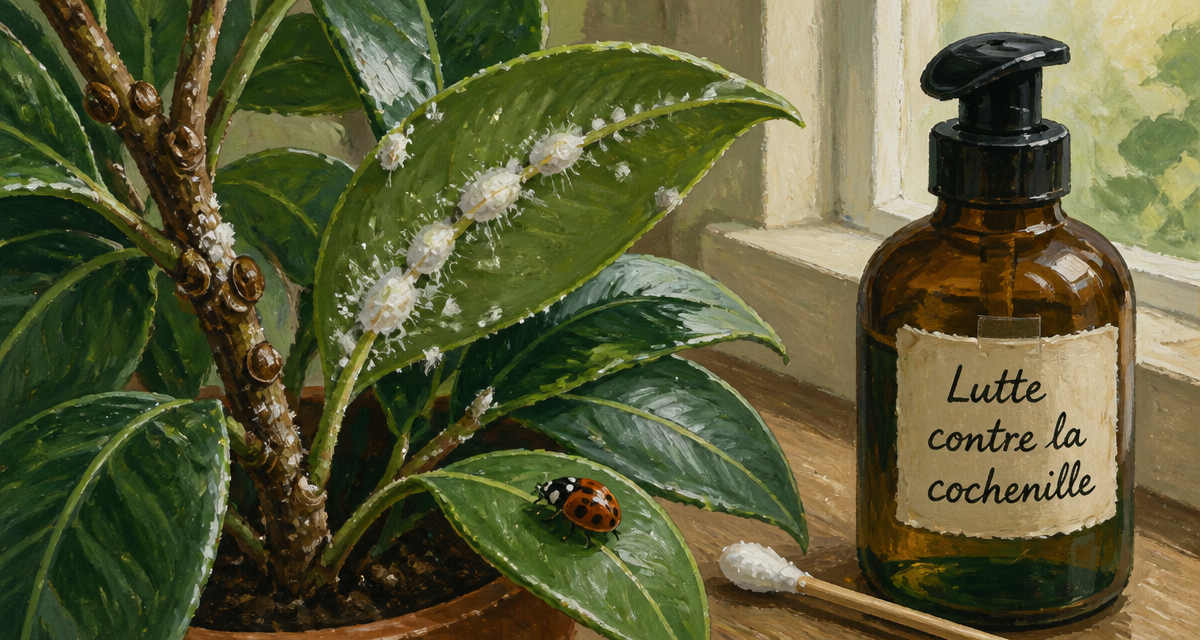 Lutter contre la cochenille sur plante d'intérieur avec savon noir et coccinelle