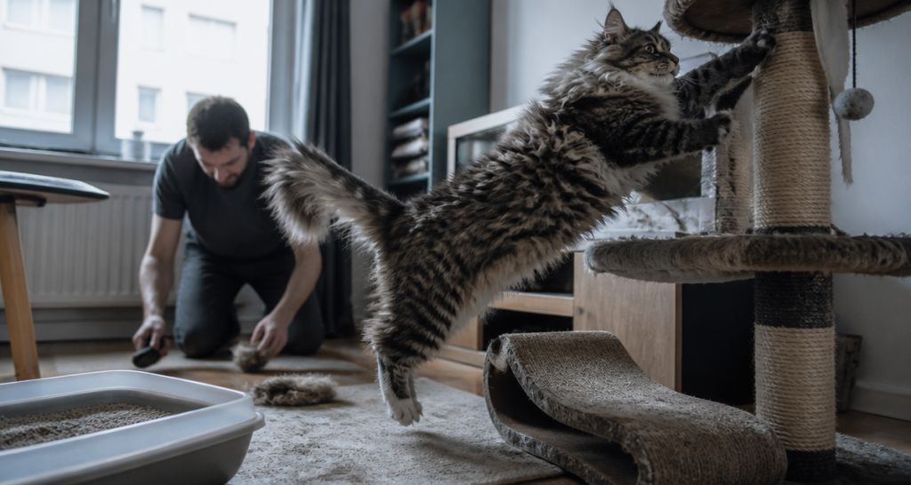 maine coon inconvénient dans petit salon