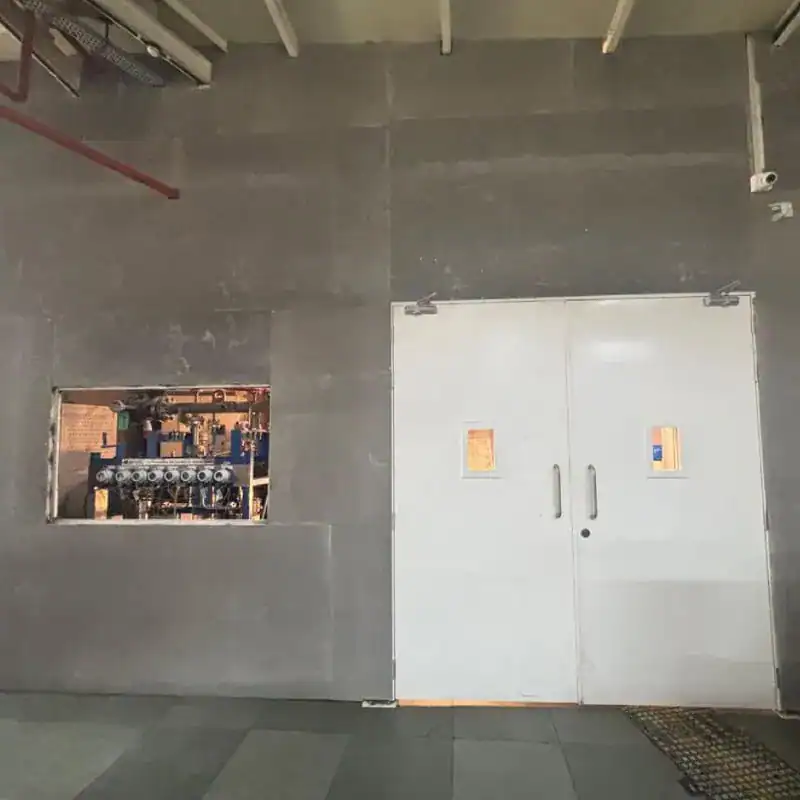 Office entrance with fire rated glass doors