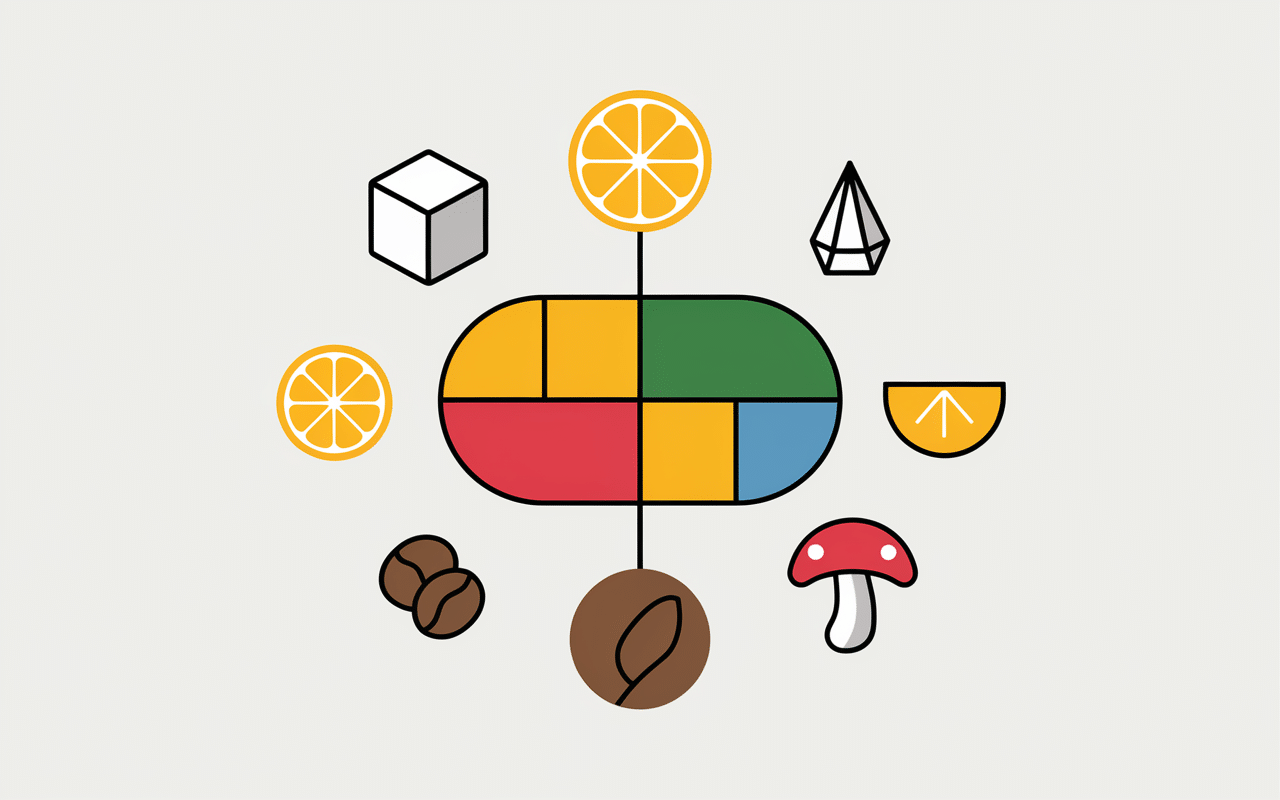 Schéma palais gustatif zones papilles et icônes saveurs