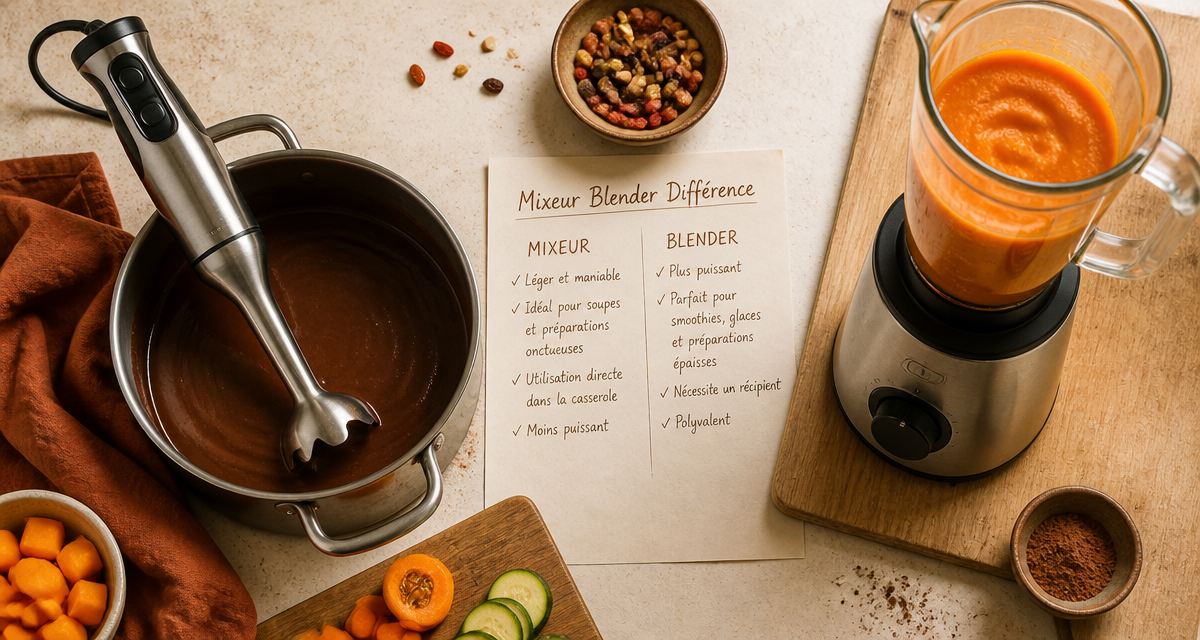 mixeur blender différence sur plan de travail