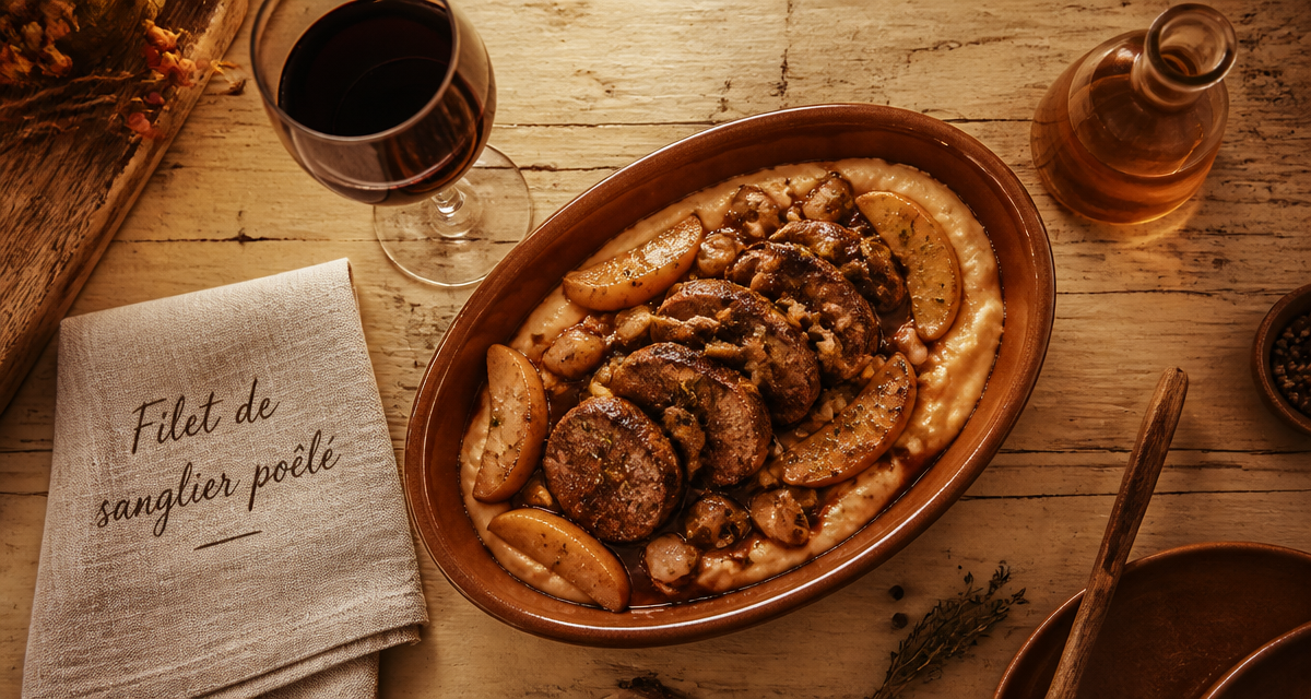 recette filet de sanglier à la poêle médaillons sauce échalotes