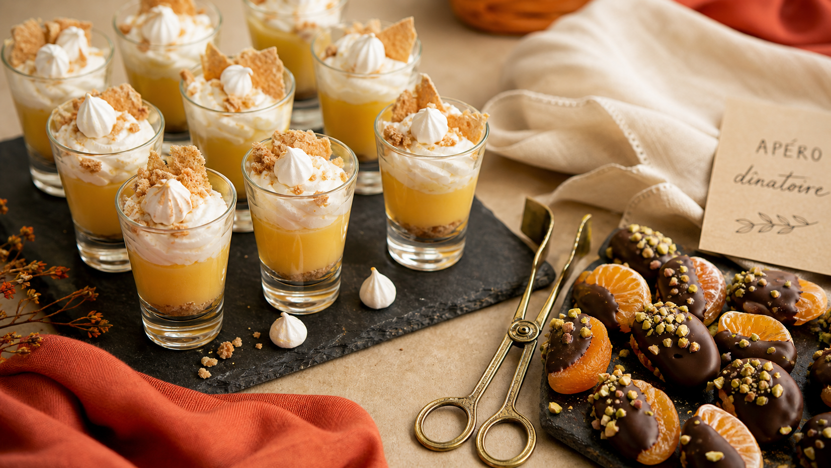 Dessert apéro dinatoire : mini-verrines citron meringuées sans couverts
