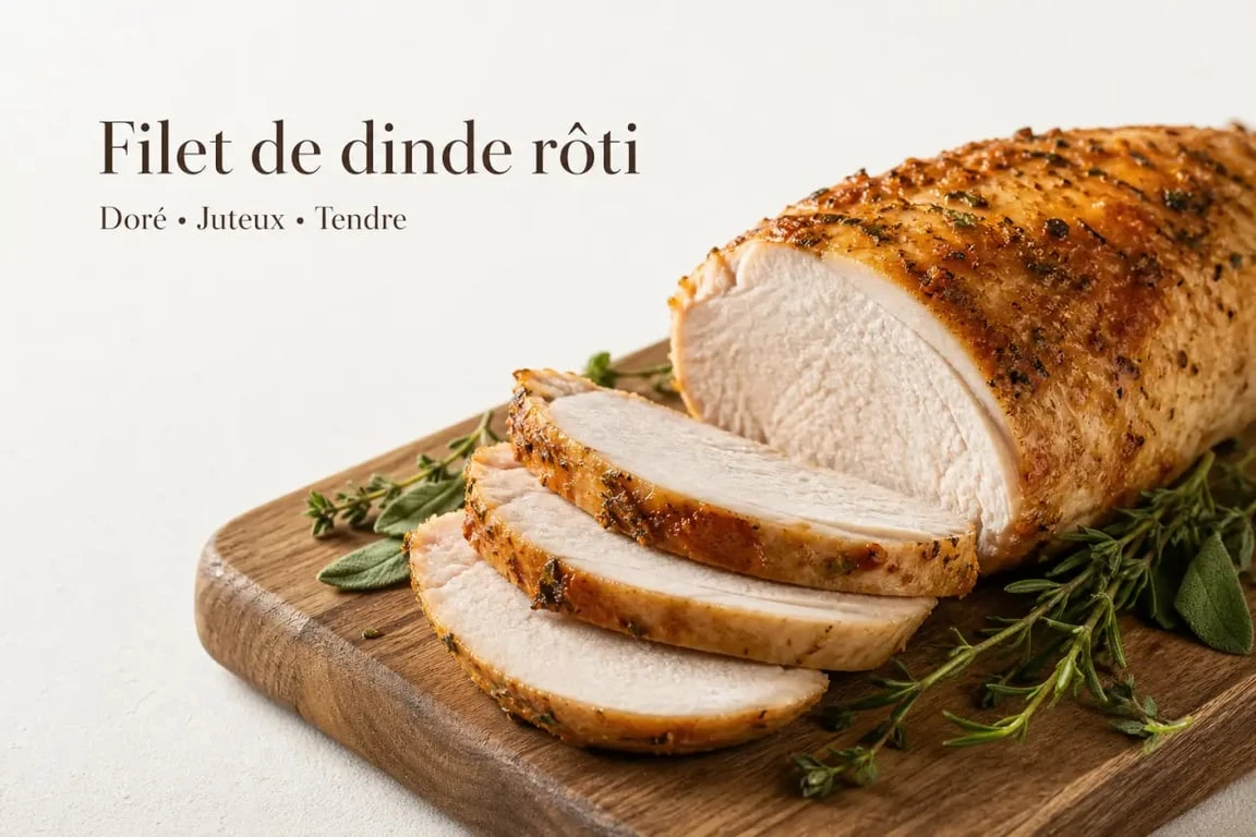 Filet de dinde au four moelleux rôti aux herbes et miel