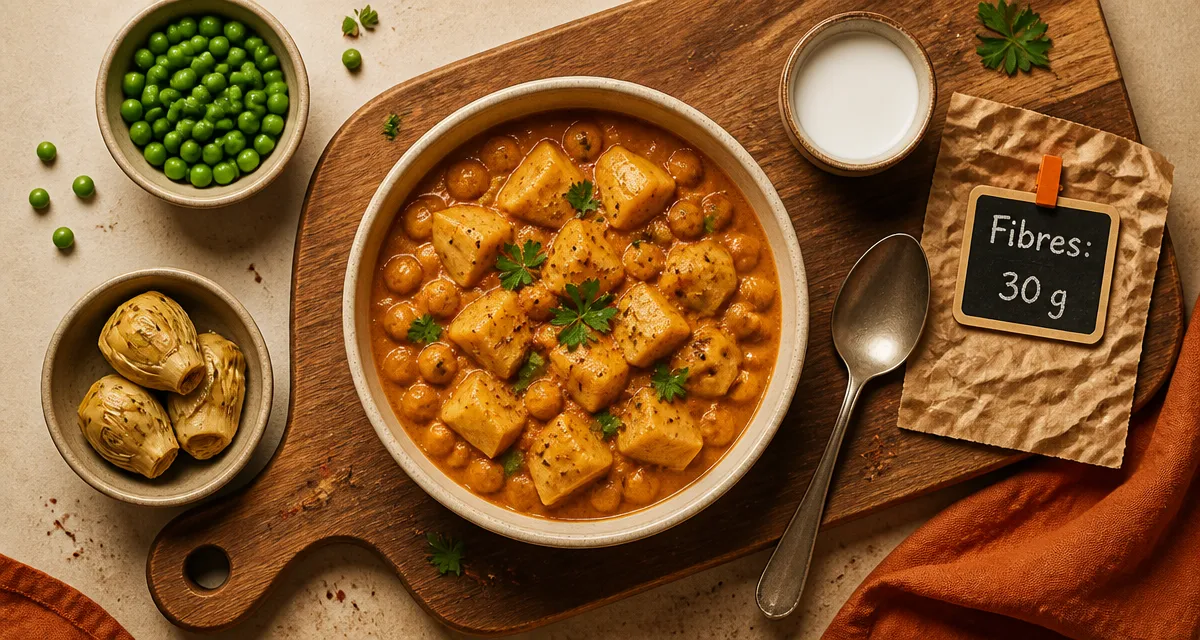 Legumes riches en fibres : bol de panais et pois chiches, source de fibres