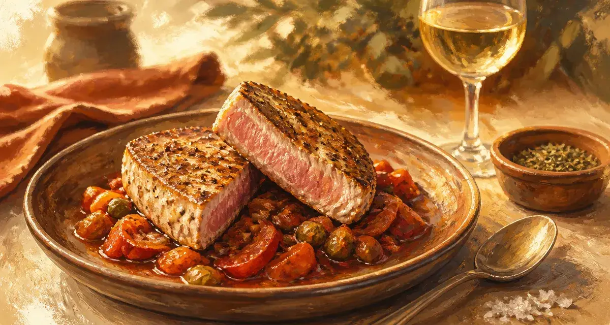 Recette thonine à la provençale en 20 minutes, thon poêlé aux tomates et câpres