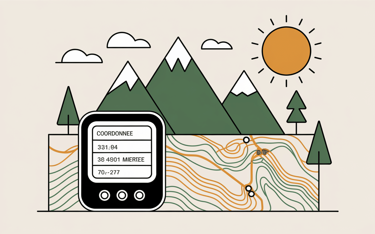 Illustration GPS coordonnées carte latitude 34.307701 longitude 35.996101