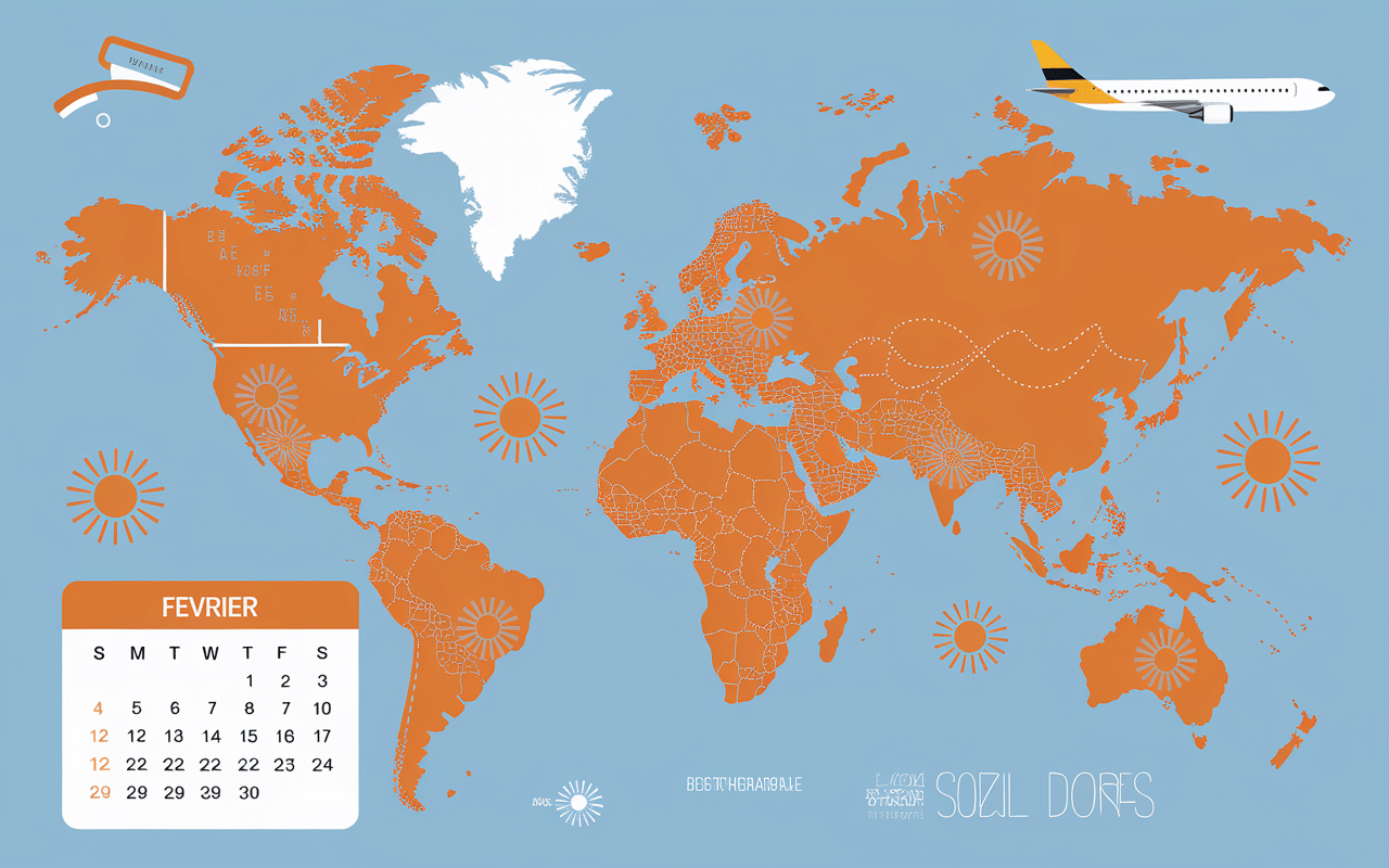carte des destinations ou partir en fevrier au soleil