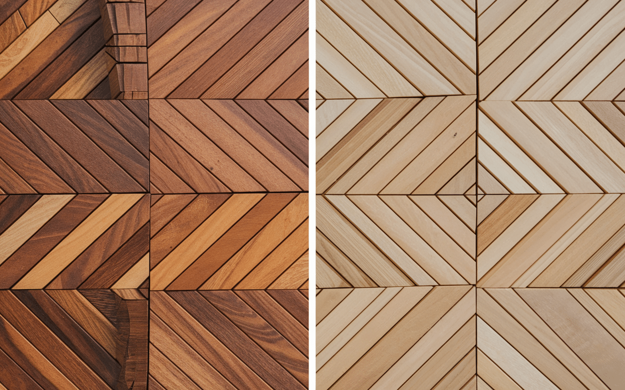Comparaison parquet massif et contrecollé