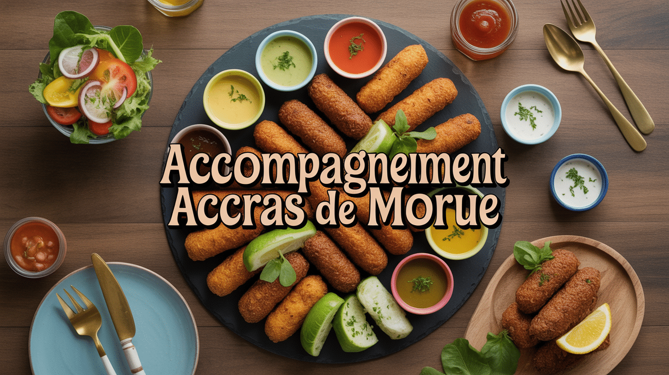 Accras de morue avec sauces et salade tropicale