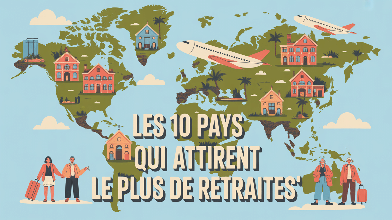 Illustration carte mondiale retraités
