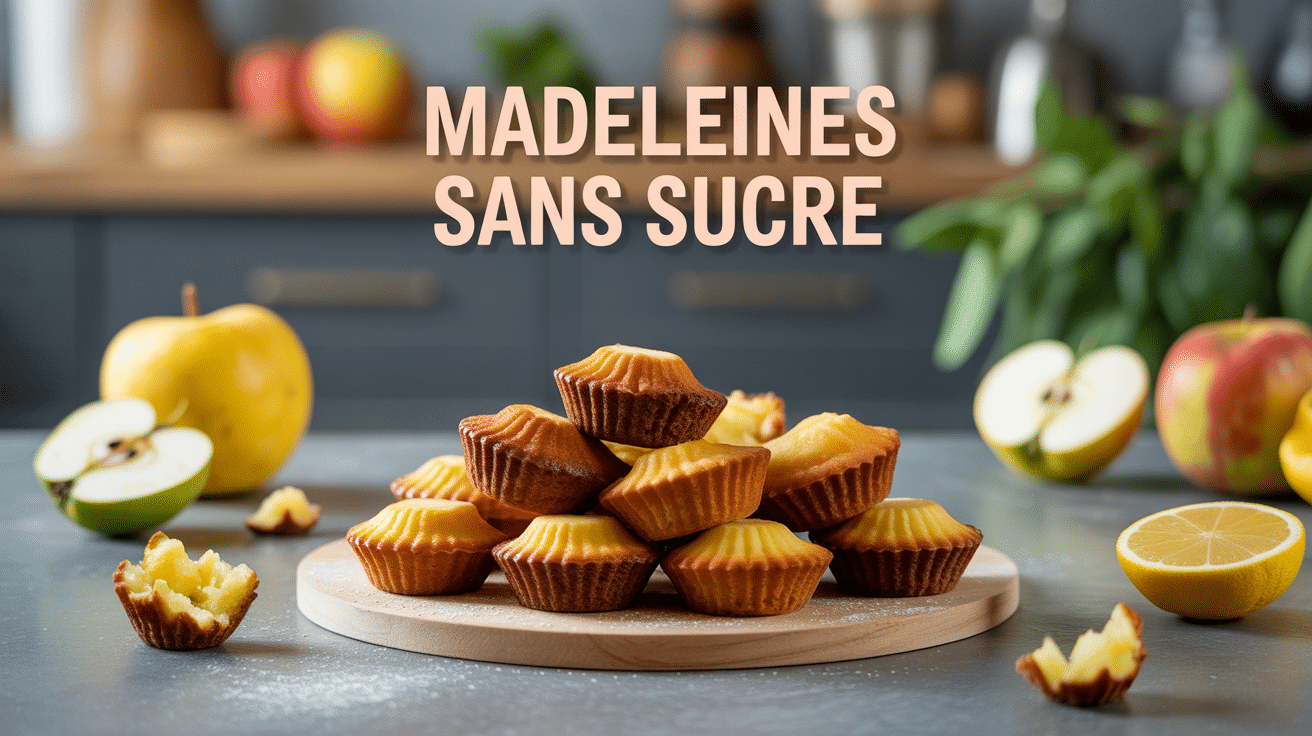 Plateau de madeleines sans sucre et ingrédients naturels